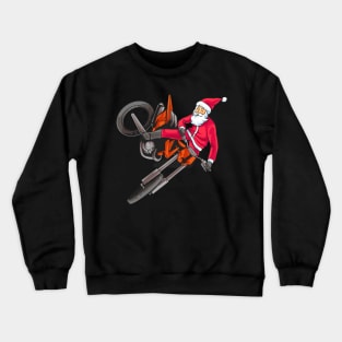 Dirt Bike Motocross Freestyle Santa Christmas Crewneck Sweatshirt